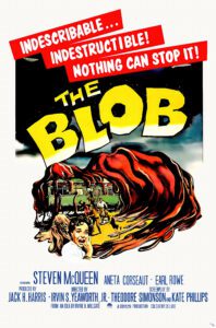 Digitally restored “The Blob” movie poster starring Steve McQueen - The Movie Poster Store