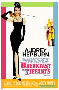 Digitally restored Breakfast at Tiffany's movie poster starring Audrey Hepburn