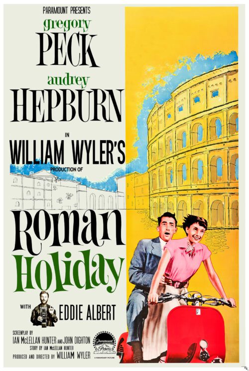 "Roman Holiday" starring Audrey Hepburn and Gregory Peck