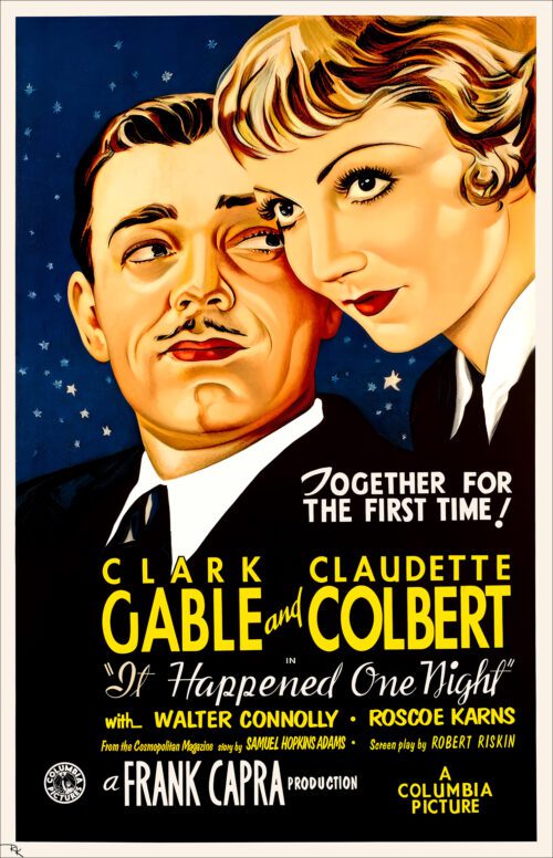 "It Happened One Night" starring Clark Gable and Claudette Colbert