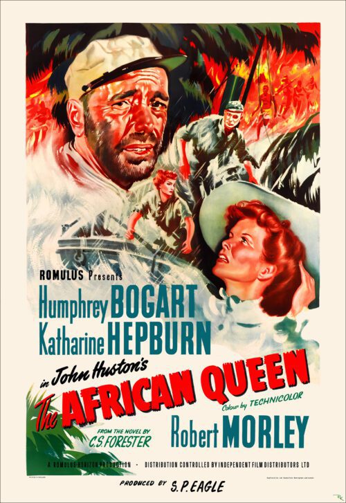 "The African Queen" starring Humphrey Bogart and Katharine Hepburn