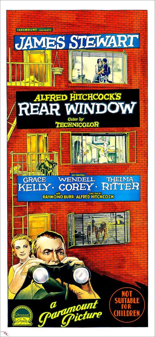 "Rear Window" directed by Alfred Hitchcock, starring James Stewart and Grace Kelly