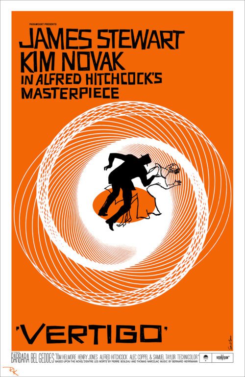 "Vertigo" directed by Alfred Hitchcock, starring James Stewart and Kim Novak