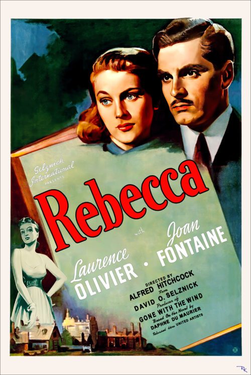 "Rebecca" directed by Alfred Hitchcock, starring Laurence Olivier and Joan Fontaine