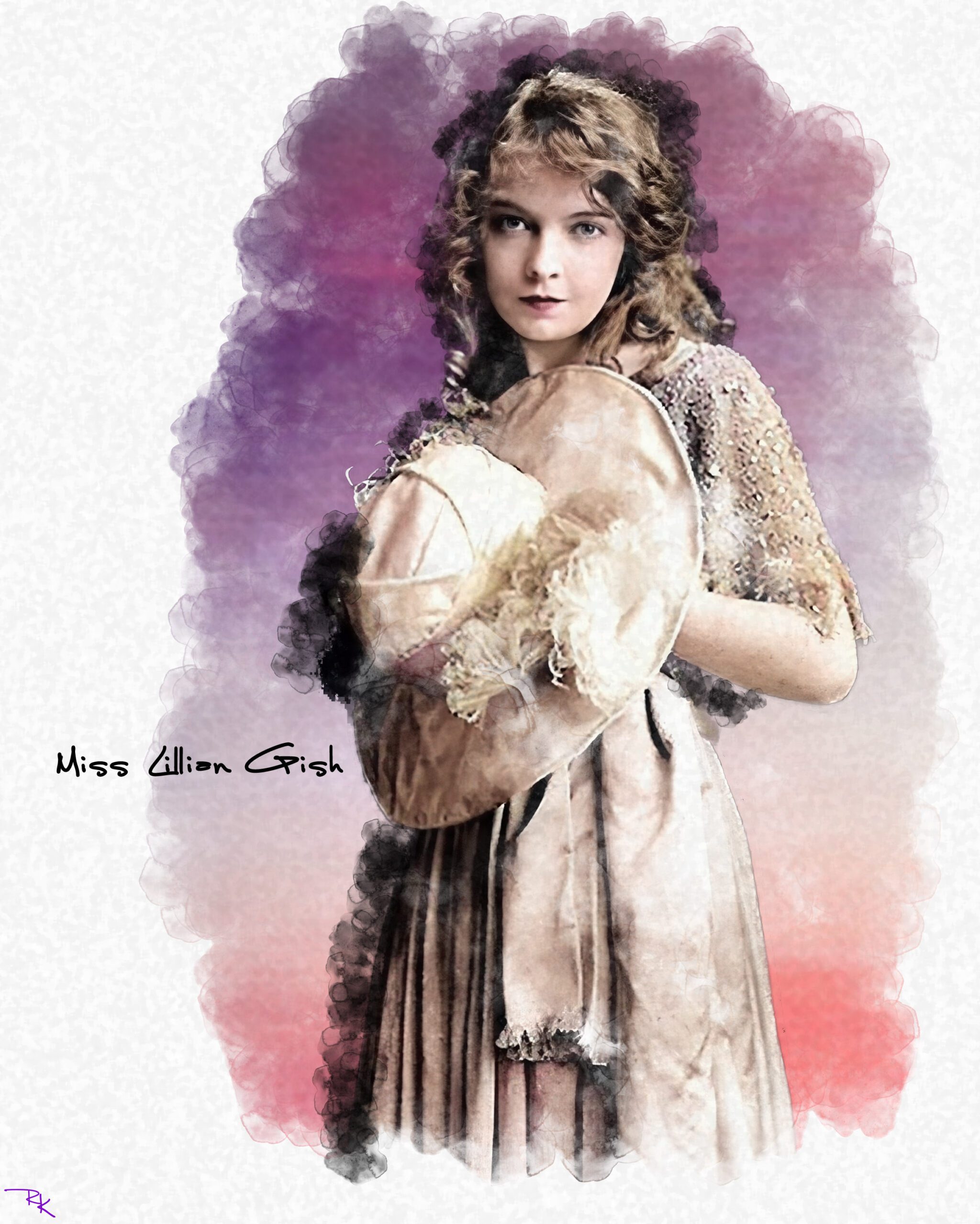 Lillian Gish <br>Digital Watercolor (2) Lillian Gish-The Movie Poster Store