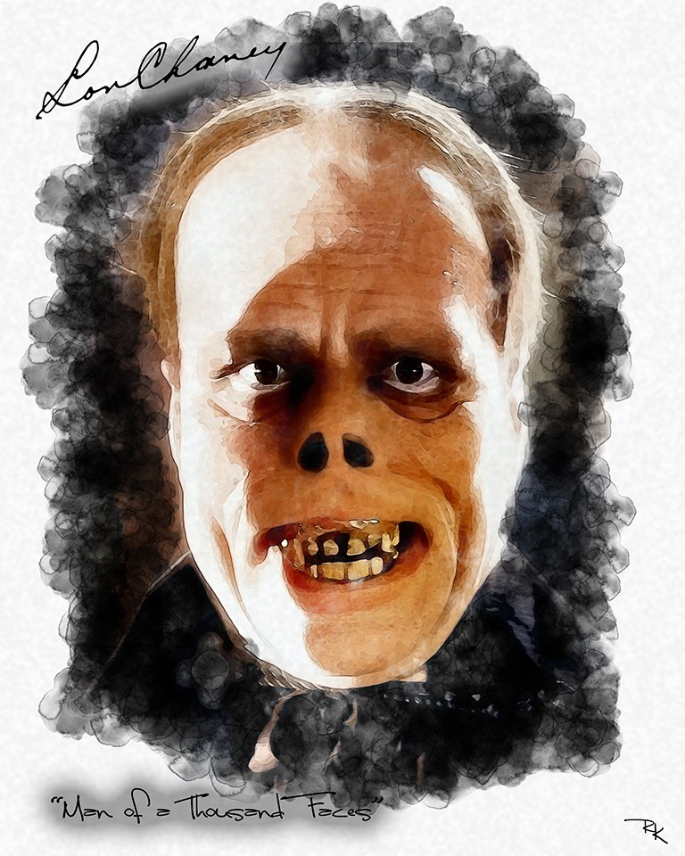 Lon Chaney as "The Phantom" in Digital Watercolor Lon Chaney-The Movie Poster Store