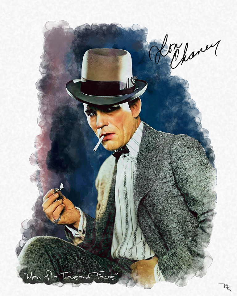 Lon Chaney Digital Watercolor Lon Chaney-The Movie Poster Store