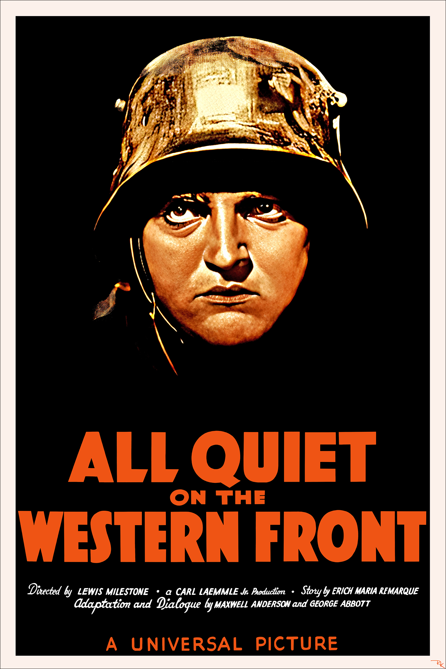 "All Quiet on the Western Front" <br>directed by Lewis Milestone Digitally restored "All Quiet on the Western Front" movie poster