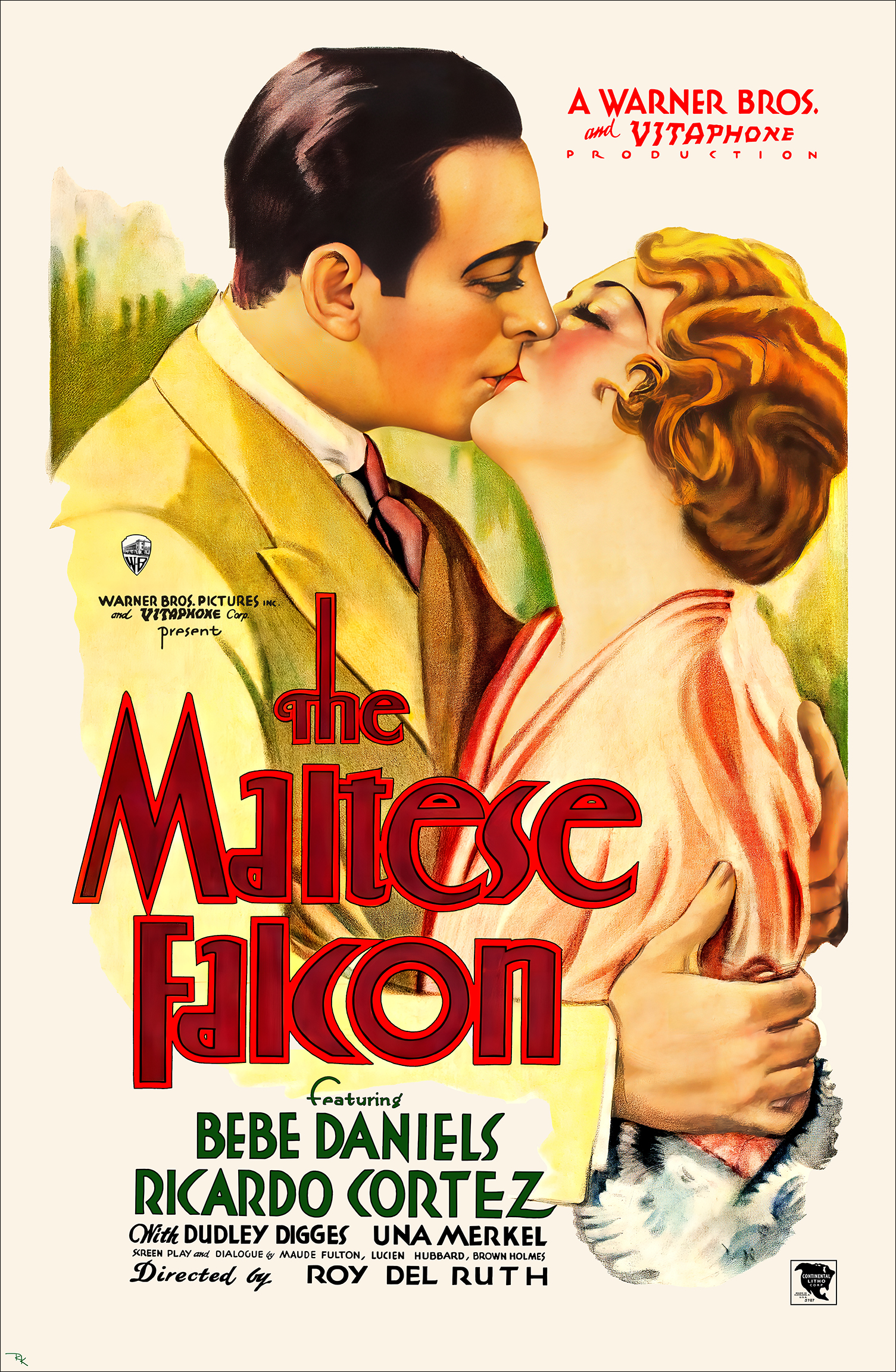 "The Maltese Falcon" (1931) <br>starring Ricardo Cortez <br>and Bebe Daniels The Maltese Falcon movie poster-The Movie Poster Store