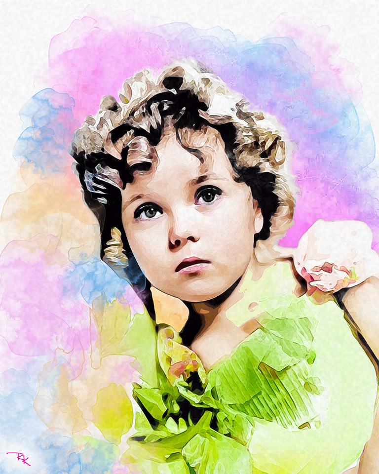 Shirley Temple Digital Watercolor 1 Shirley Temple-The Movie Poster Store