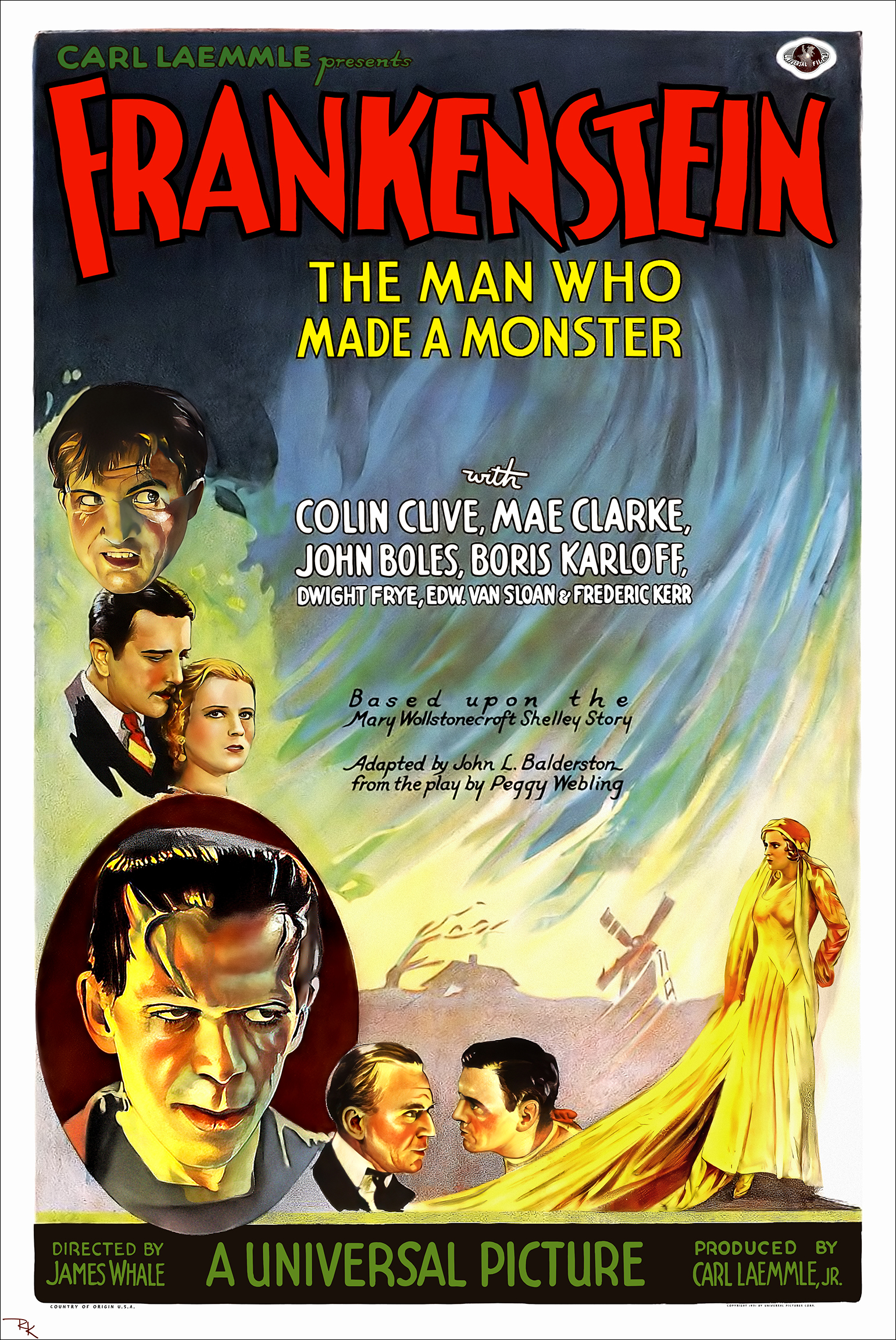 "Frankenstein" (1) <br>starring Boris Karloff Frankenstein movie poster-The Movie Poster Store