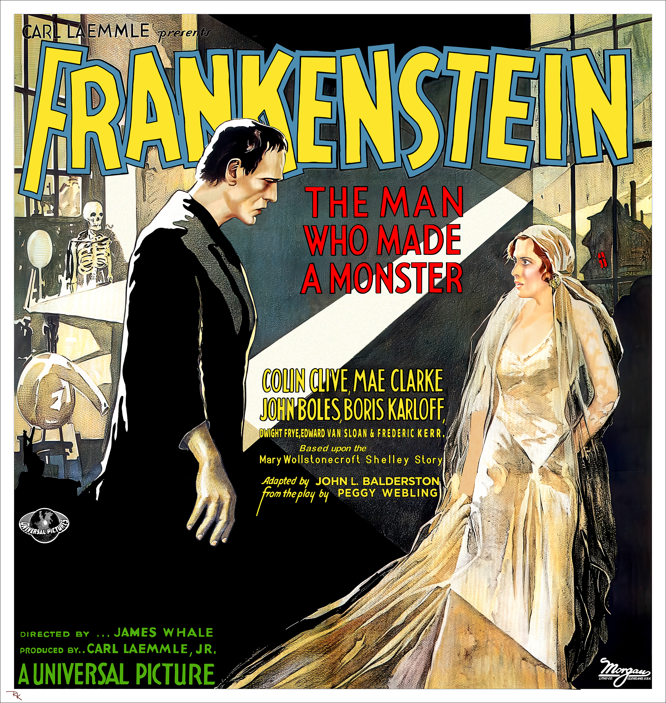 "Frankenstein" (2) <br>starring Boris Karloff Digitally restored Frankenstein movie poster starring Boris Karloff-The Movie Poster Store
